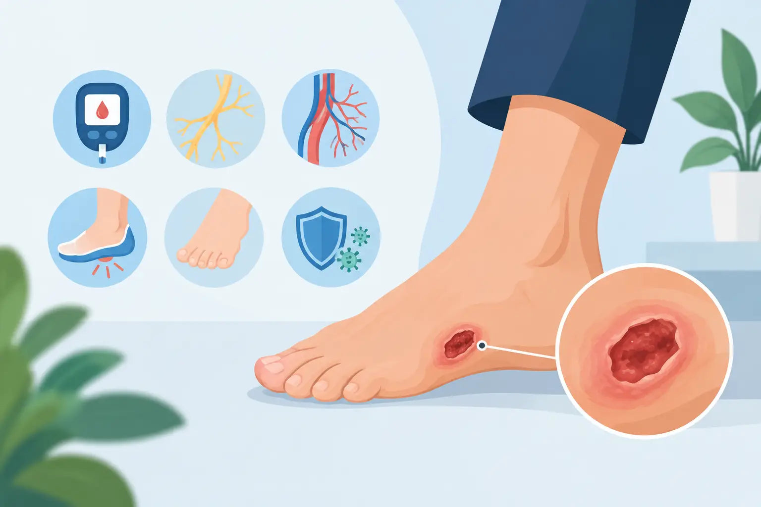 What Causes Diabetic Foot Ulcers in Adults?