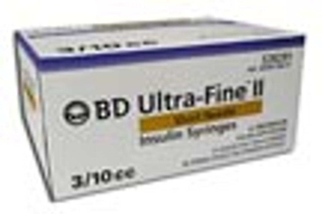 BD™ Ultra-Fine™ Short Needle Insulin Syringe, 3/10 cc, 31 G x 8 mm 90/bx