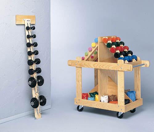 Wall Mounted Wood  Dumbell Rack