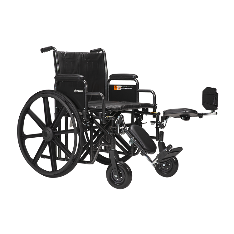 Bariatric Wheelchair - 24" x 18" w/ Desk Arm Elevating Leg R