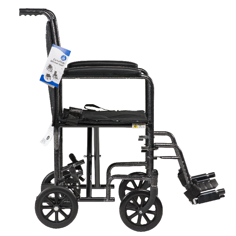 DynaRide Transport Wheelchair - 17" x 16" w/ Fixed Full Arm