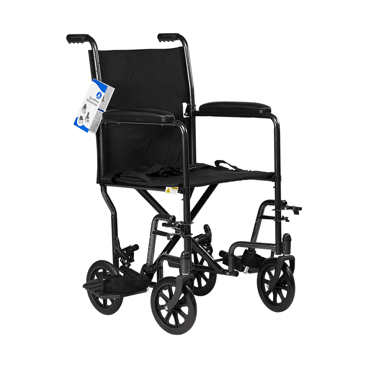 DynaRide Transport Wheelchair - 17" x 16" w/ Fixed Full Arm