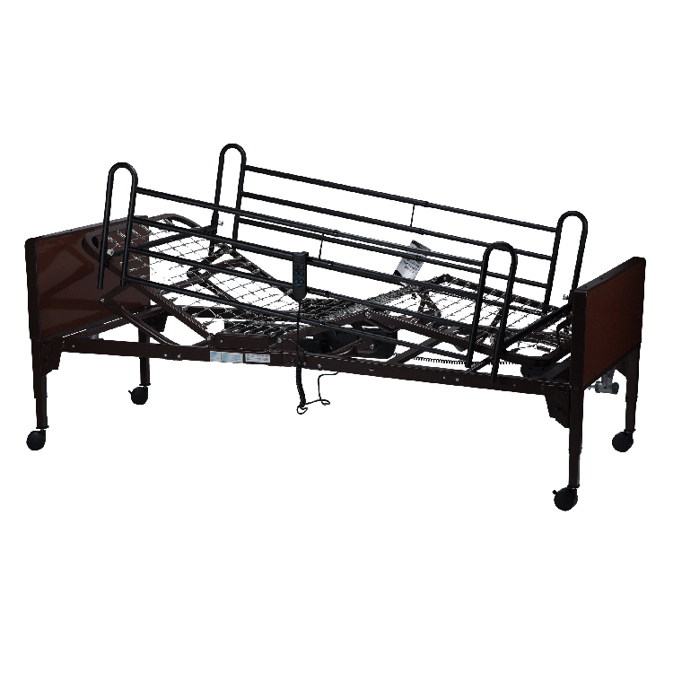 Semi Electric Homecare Bed w/ Full Rail & Dynarest Tri-Layer