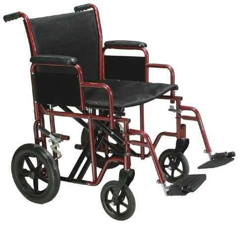 Transport Wheelchair Bariatric 20  Wide  Blue