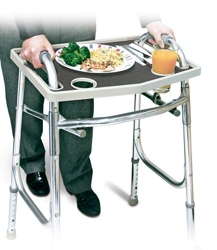 Walker Tray w/ Grip Mat  Gray - Gray