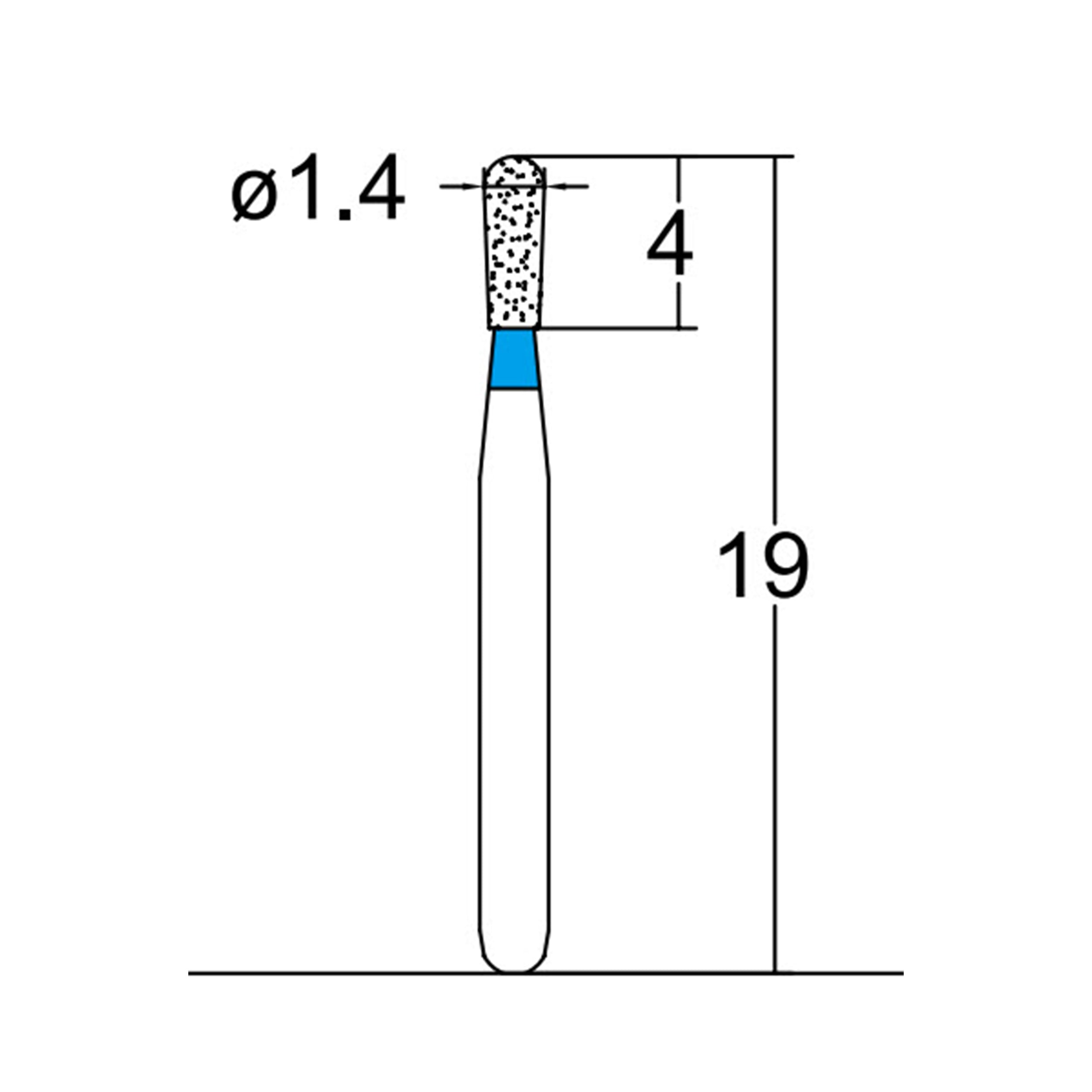 Pear 1.4 mm Dia. Medium Grit Diamond Bur 5 per pack. 237.14M1
