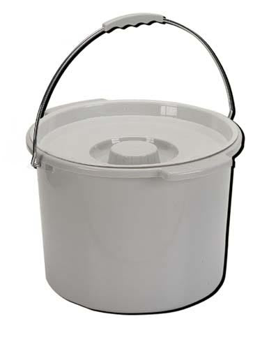 Commode Pail With Lid 12 Quart  Gray
