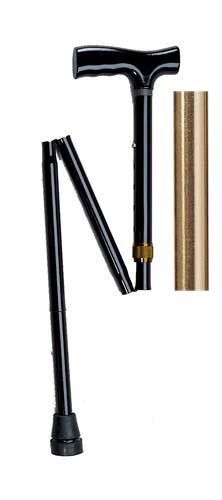 Folding Cane Pistol Grip  Adj. Bronze  32  - 37