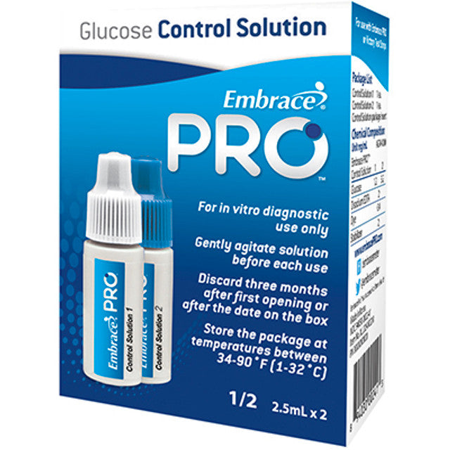 Embrace® PRO™ Glucose Control Solution, 2-Pack, Normal-(L1); High (L2),