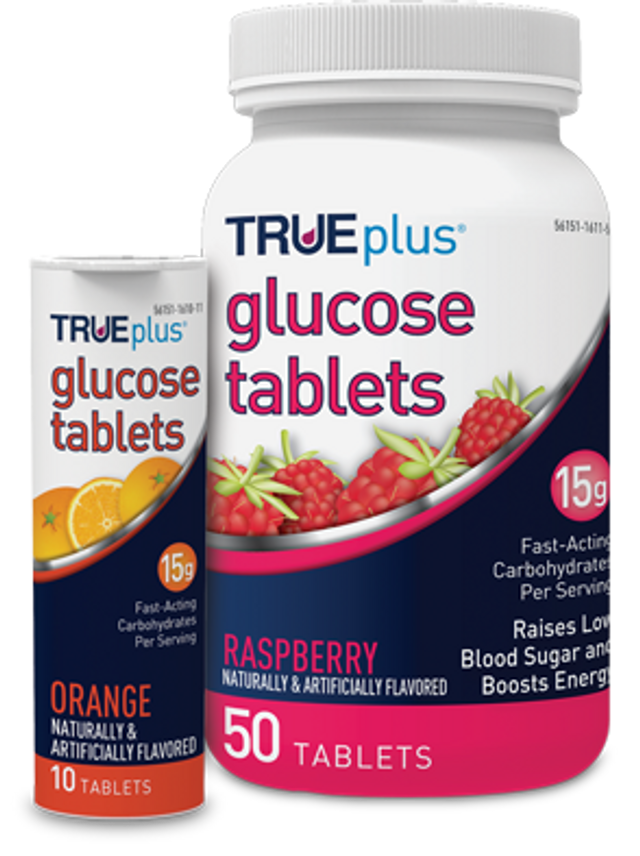 TRUEplus® Glucose Tablets, Orange, 10ct
