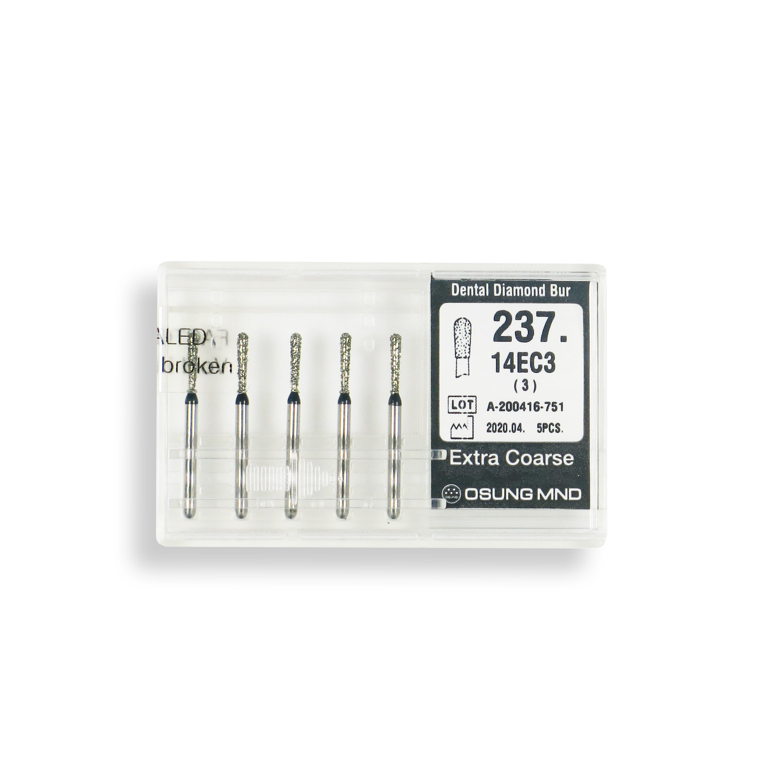 Pear 1.4 mm Dia. Extra Coarse Grit Diamond Bur 5 per pack. 237.14EC3