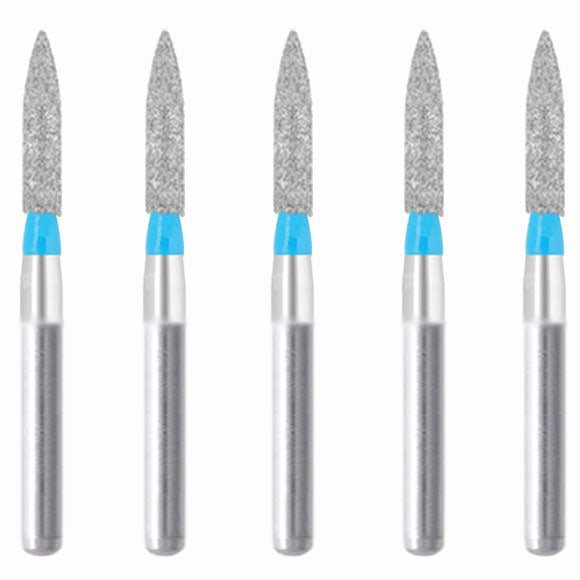 Cylindrical, Ogival End 1.6 mm Dia. Medium Grit Diamond Bur 5 per pack. 245.16M1