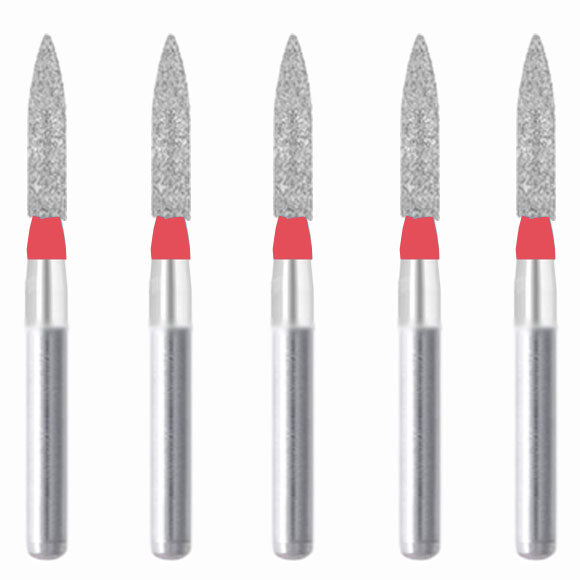 Cylindrical, Ogival End 1.2 mm Dia. Fine Grit Diamond Bur 5 per pack. 245.12F1