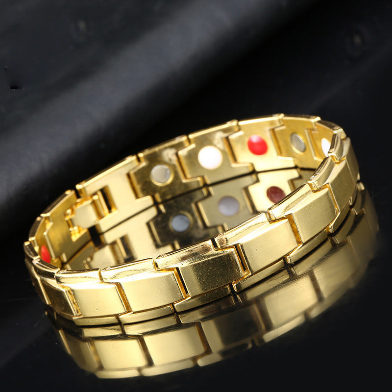 Removable titanium steel magnetic therapy bracelet
