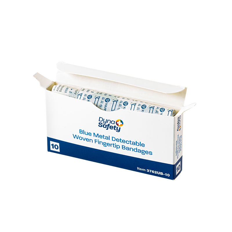Blue Metal Detectable Woven Bandage Fingertip