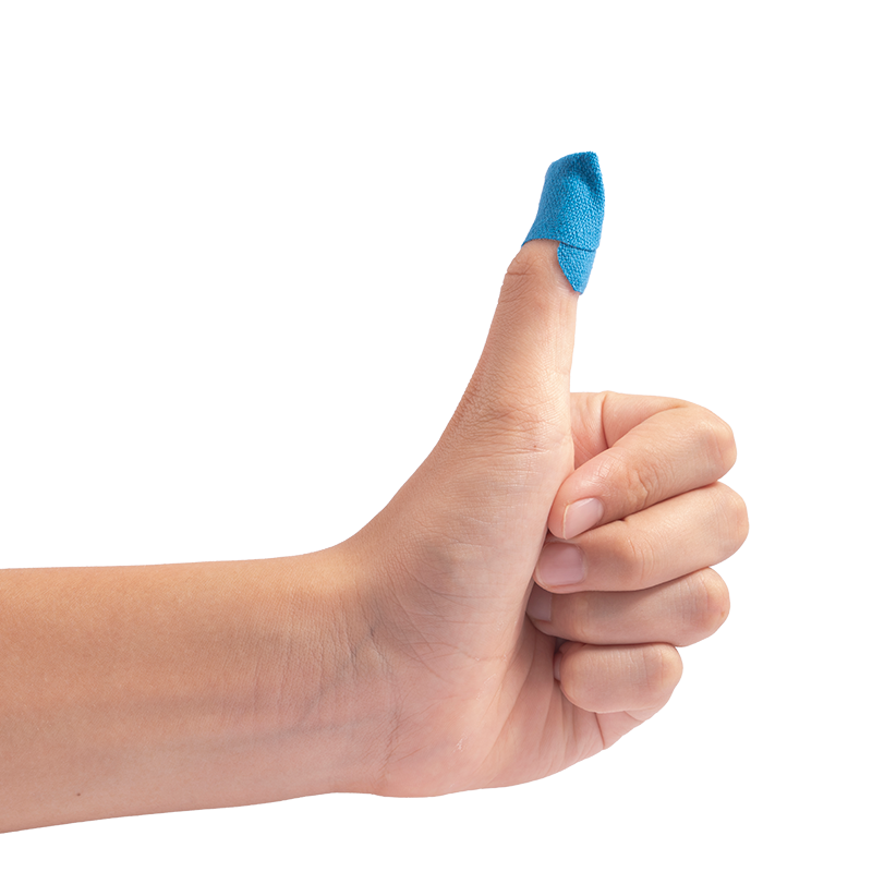 Blue Metal Detectable Woven Bandage Fingertip