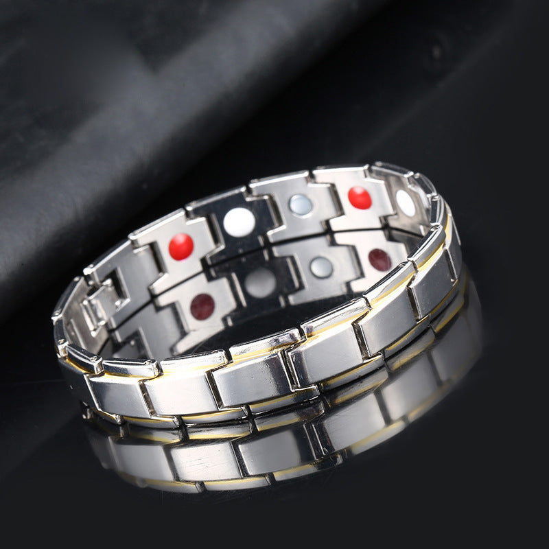 Removable titanium steel magnetic therapy bracelet