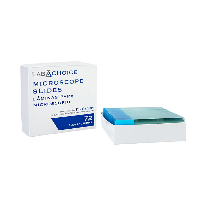 Microscope Slides, Frosted Blue, corner grounded