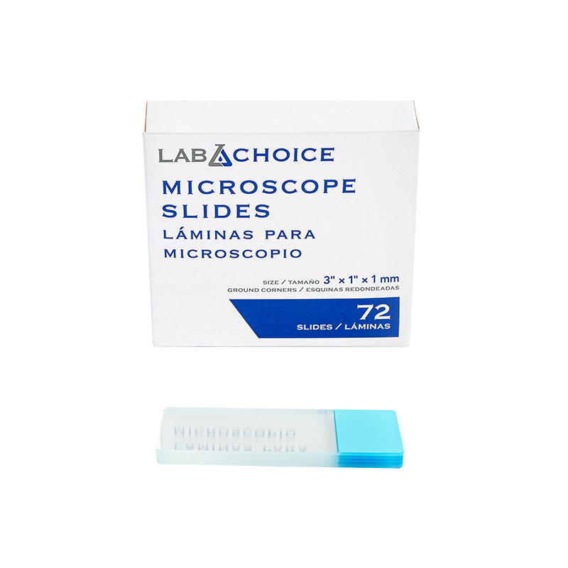 Microscope Slides, Frosted Blue, corner grounded