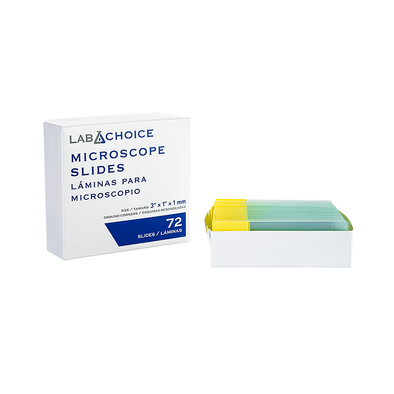 Microscope Slides, Frosted Yellow, corner grounded