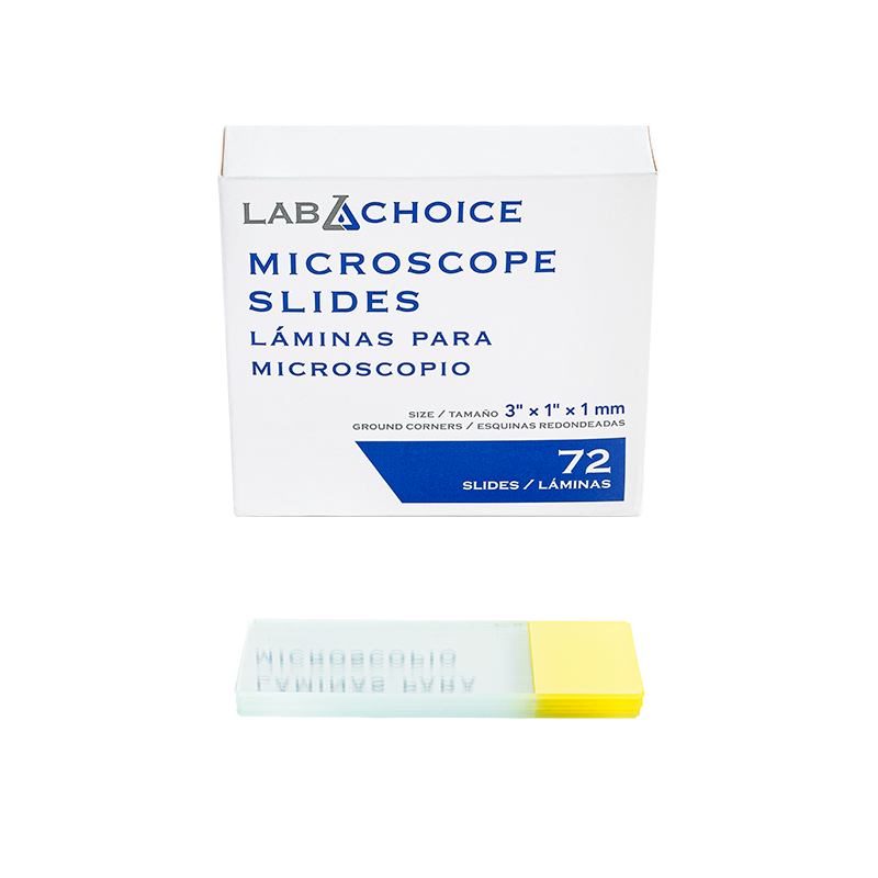 Microscope Slides, Frosted Yellow, corner grounded