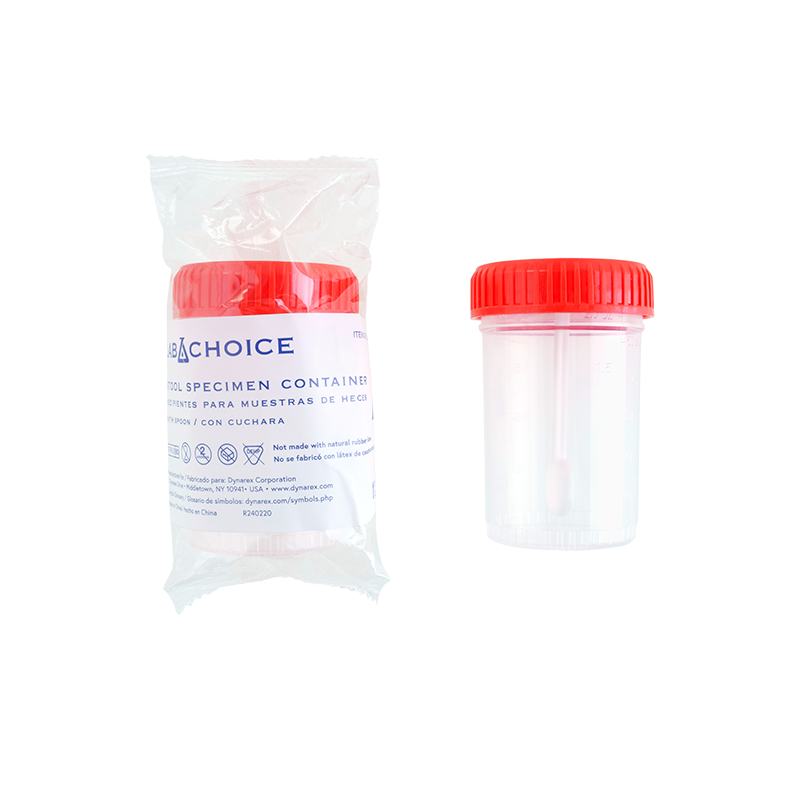 Stool Specimen Container with Spoon, Sterile