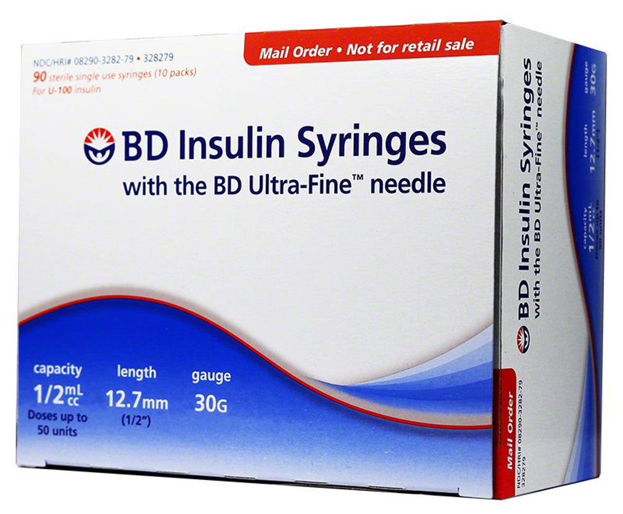 BD™ Ultra-Fine™ Short Needle Insulin Syringe, 1/2 cc, 31 G x 8 mm