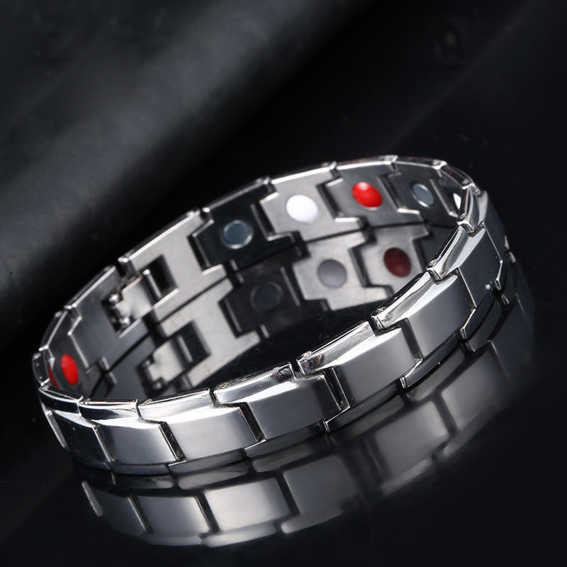Removable titanium steel magnetic therapy bracelet