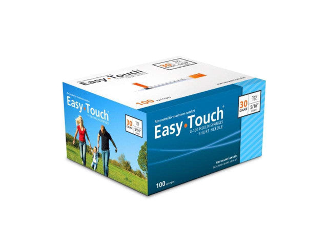 EasyTouch® U-100 Insulin Syringes, 0.5 cc, 30G x 5/16"