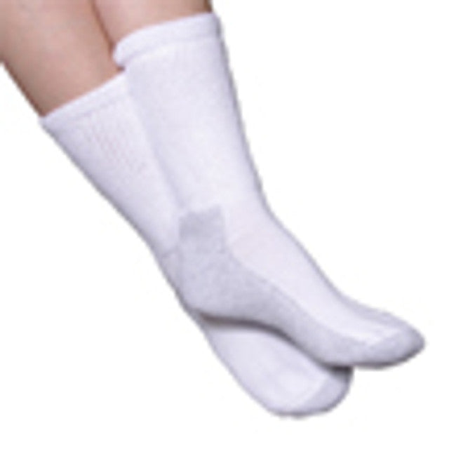 Advance Diabetic Socks, Small (6-8), Crew, White