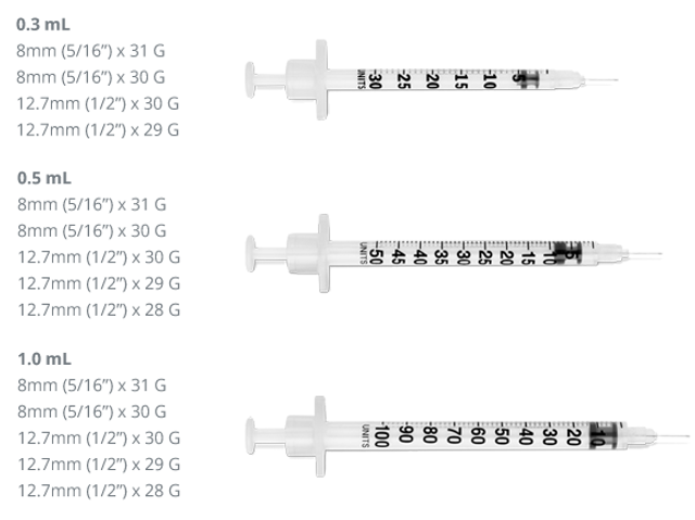 UltiCare® Insulin Syringe, 0.5 cc, 31G x 5/16"