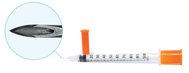 EasyTouch® U-100 Insulin Syringes, 0.5 cc, 30G x 5/16"