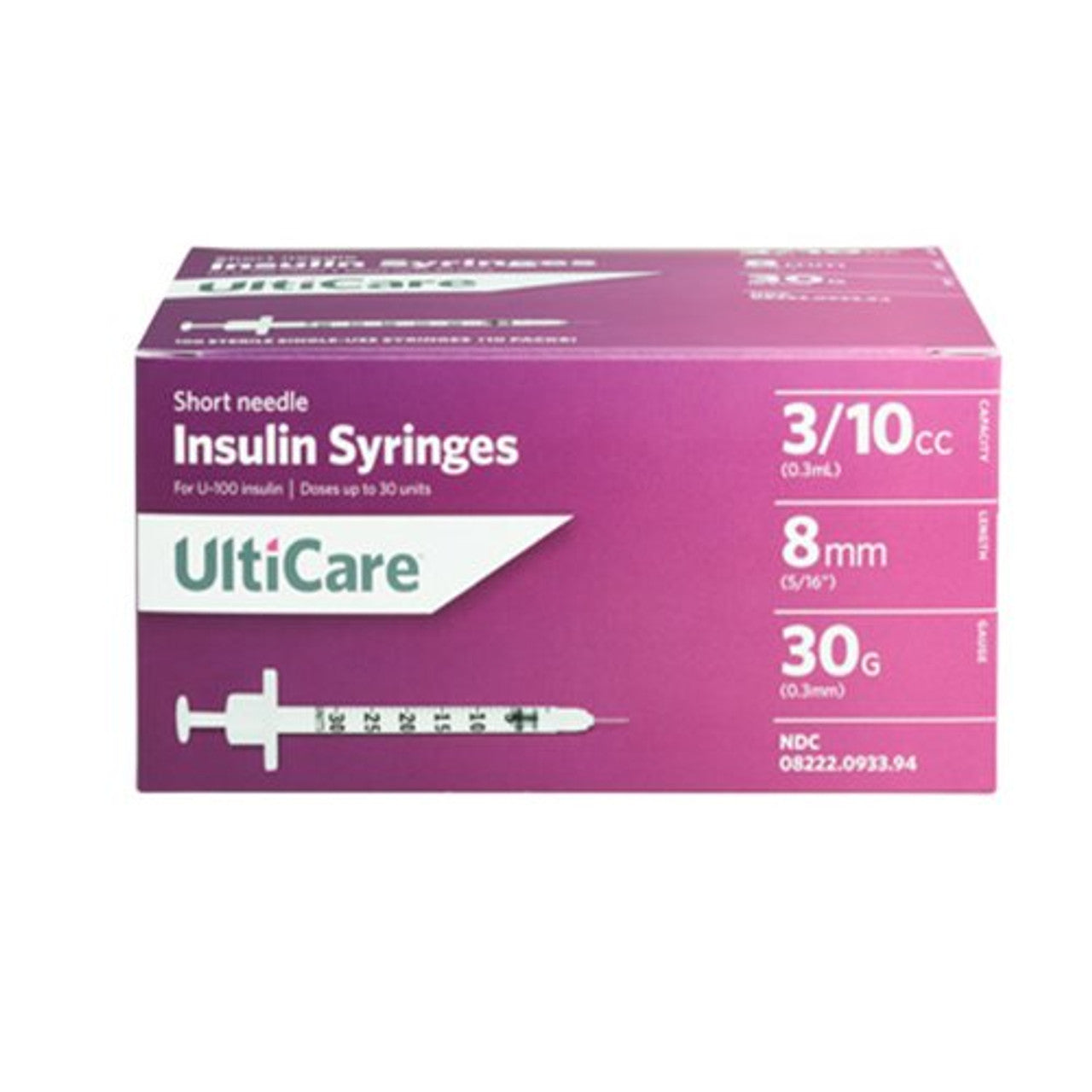 UltiCare® Insulin Syringe, 0.3 cc, 30G x 5/16"