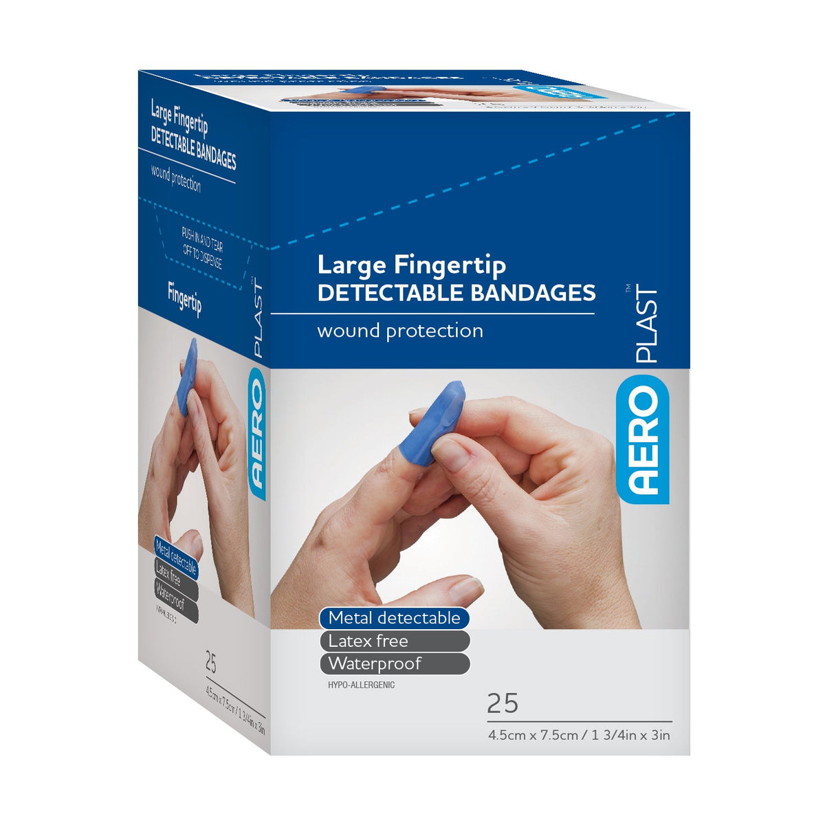 AEROPLAST™ Detectable Large Fingertip Bandages 25/box