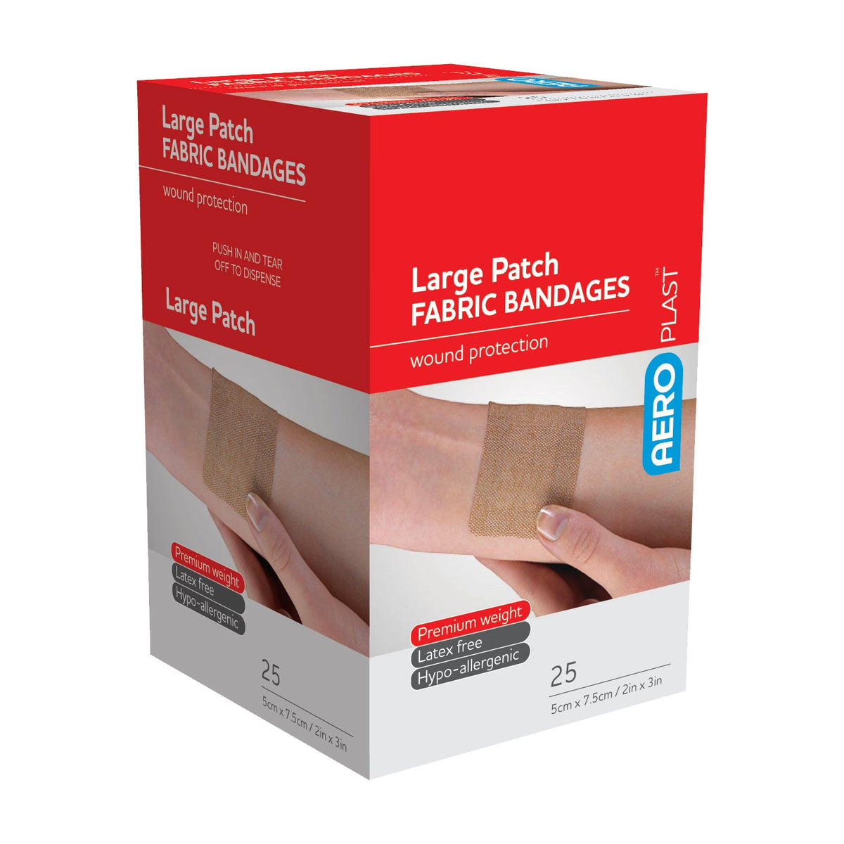 AEROPLAST™ Fabric Large Patch Bandages 25/box