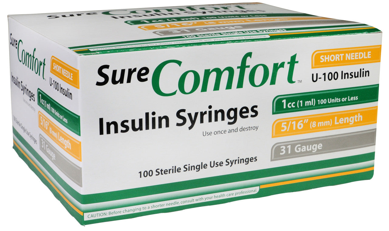 SureComfort™ Insulin Syringes, 1cc, 31G x 5/16"