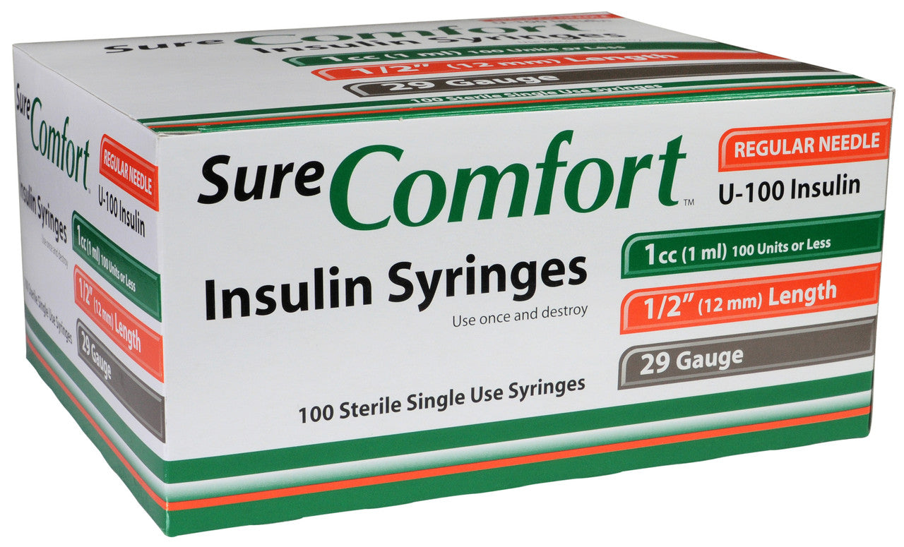 SureComfort™ Insulin Syringes, 1cc, 29G x 1/2"