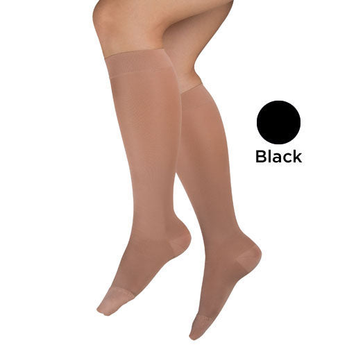 Ladies' Sheer Mild Support  XL 15-20mmHg  Knee Hi  CT  Black