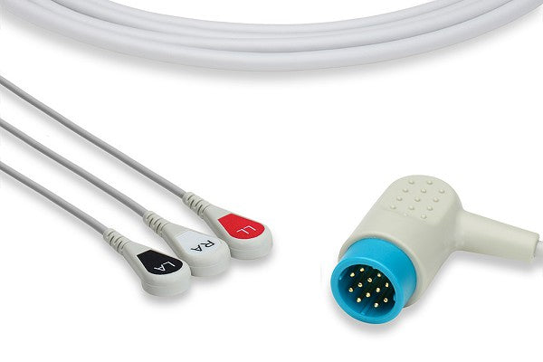 Medtronic Phisio Control Direct Connect, One-Piece ECG Cable:3 Leads AHA Snap