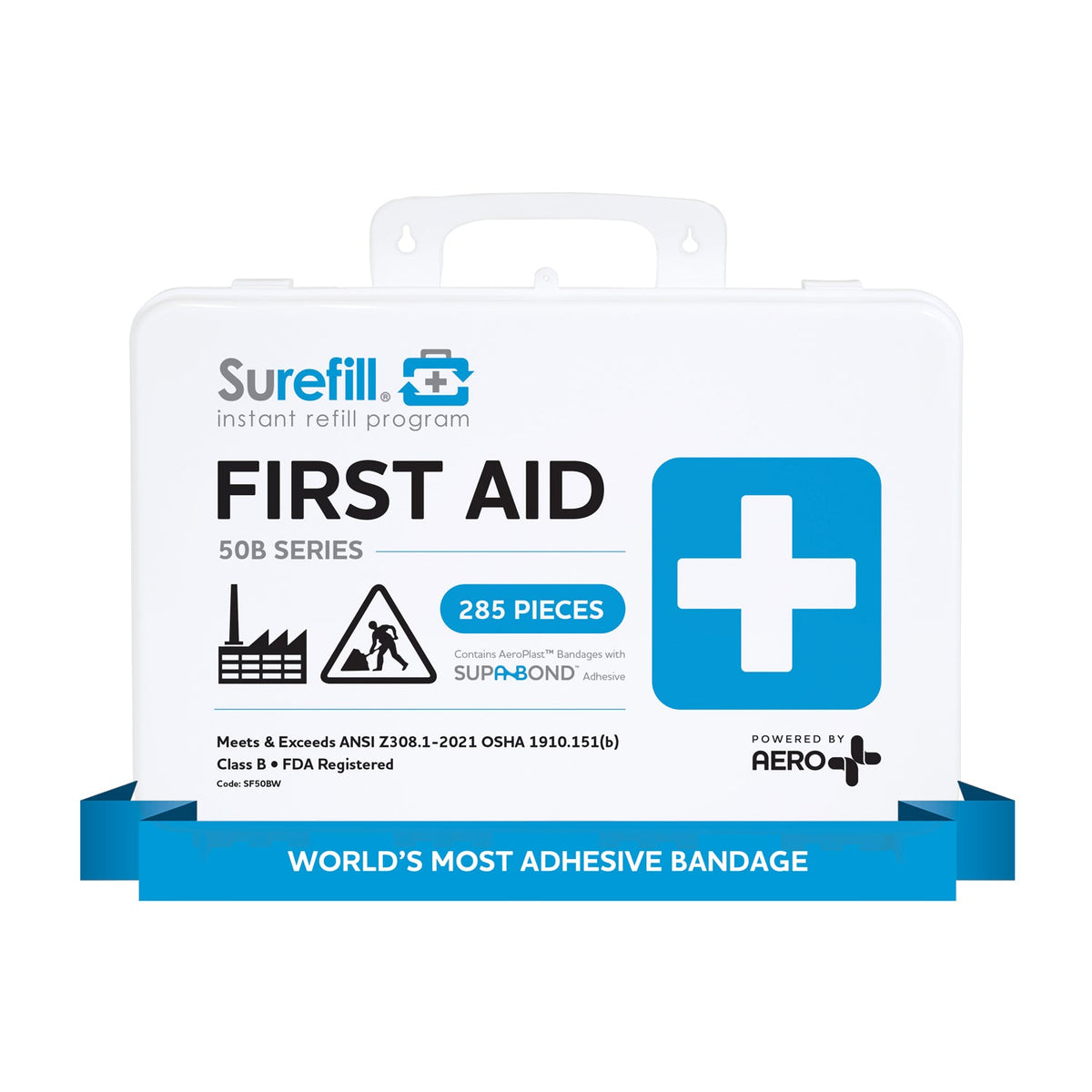 SUREFILL™ 50 ANSI 2021 B First Aid Kit - Weatherproof Plastic Case