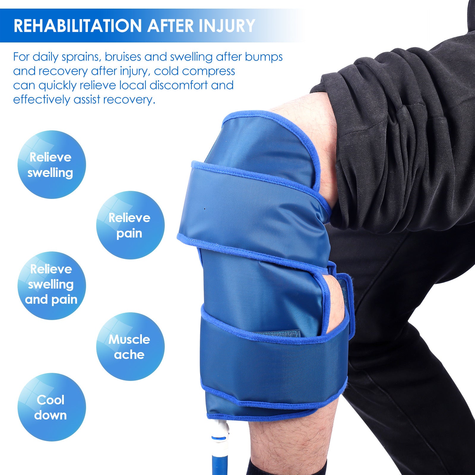 Cold Therapy Machine System With Large Knee Pad Adjustable