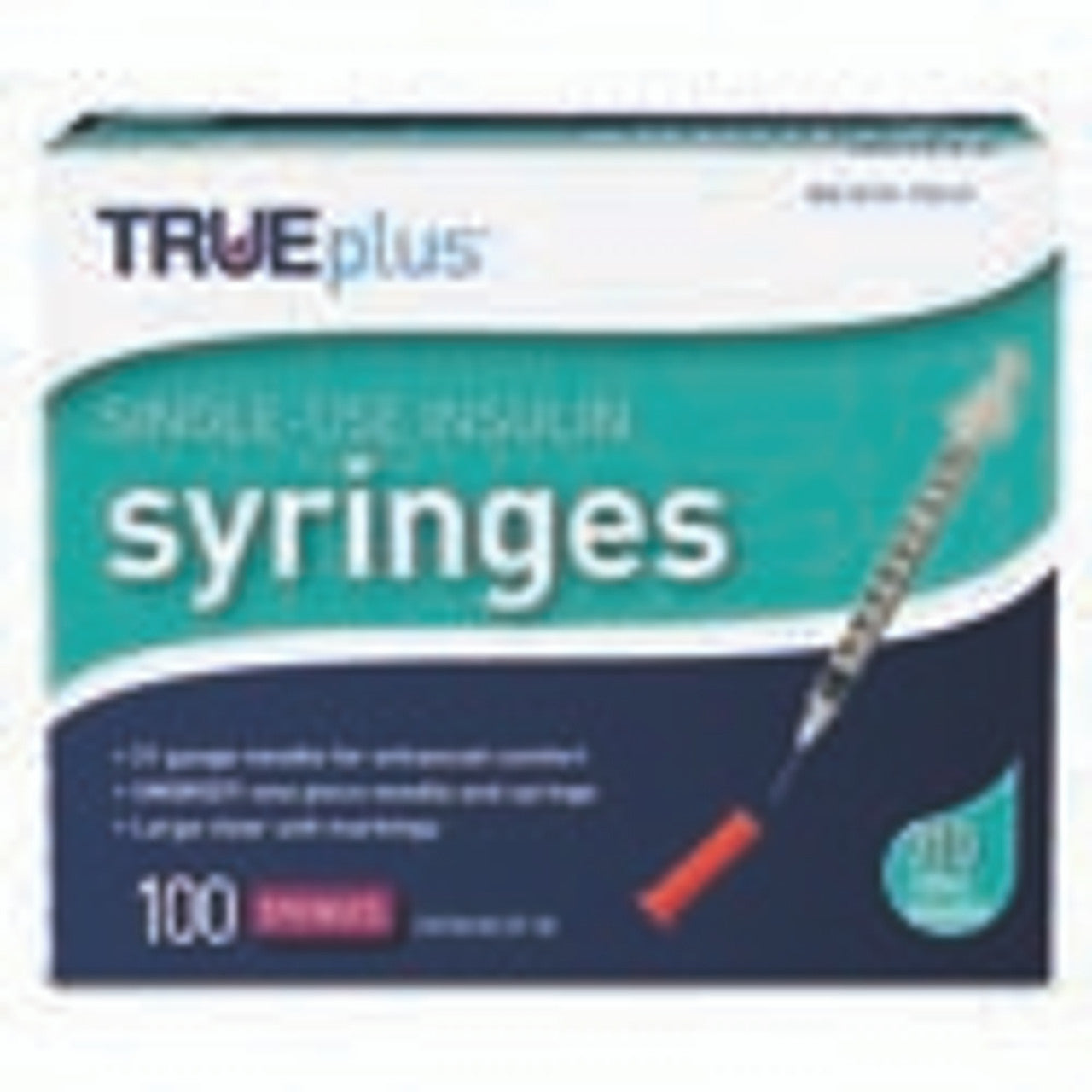 TRUEplus® Insulin Syringe, Single-Use, 1 cc, 31G x 5/16" (S8490)