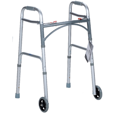 Junior Two Button Folding Walker w/ 5" Wheels