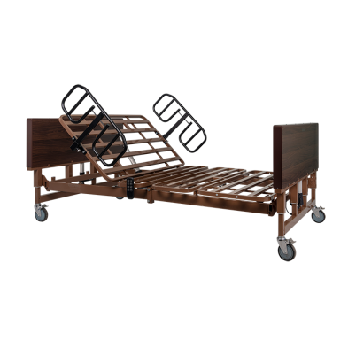 Bariatric HD Homecare Bed w/ Half Rail and Foam Mattress