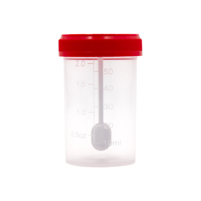 Stool Specimen Container with Spoon, Sterile