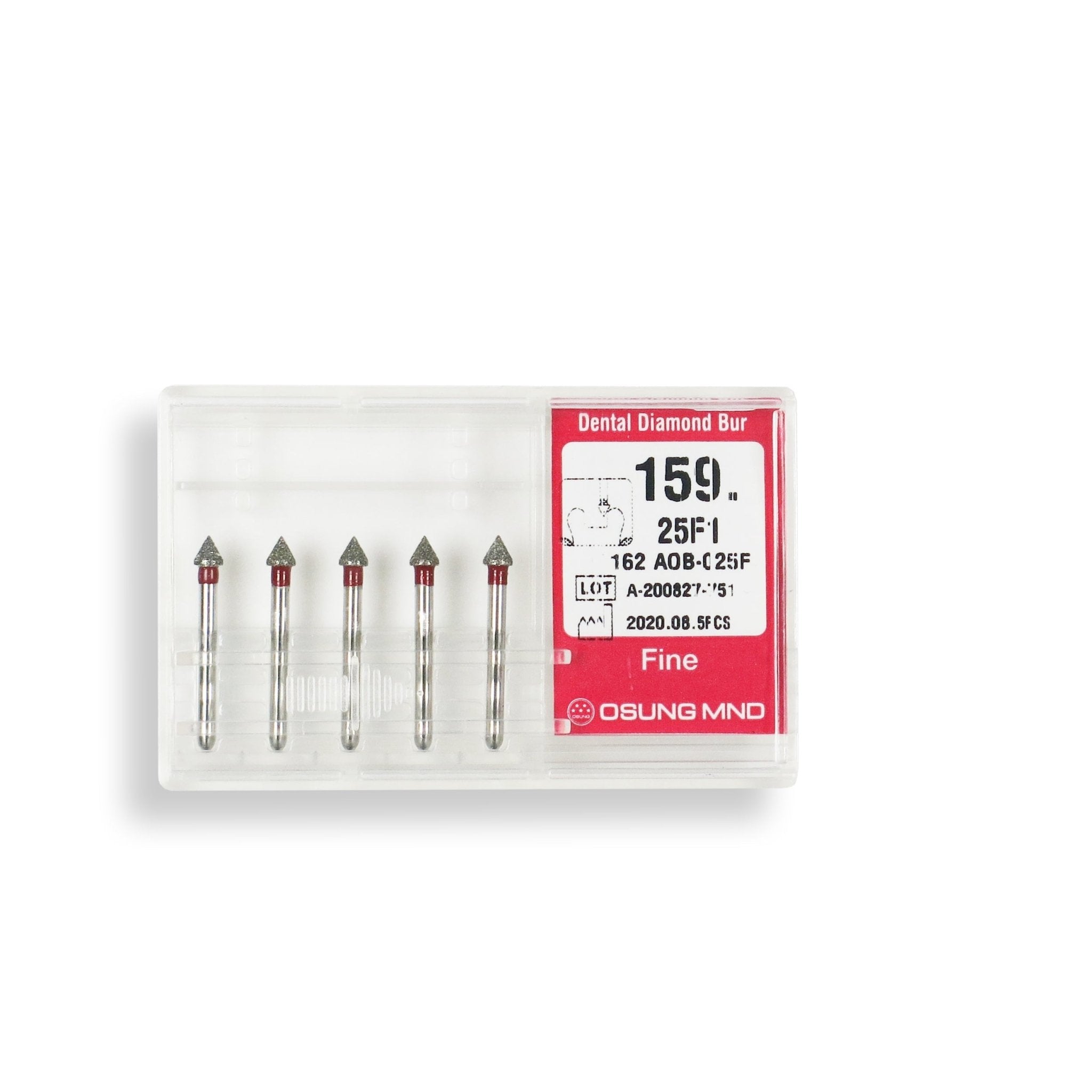 Conical Pointed 2.5 mm Dia. Fine Grit Diamond Bur 5 per pack. 159.25F1