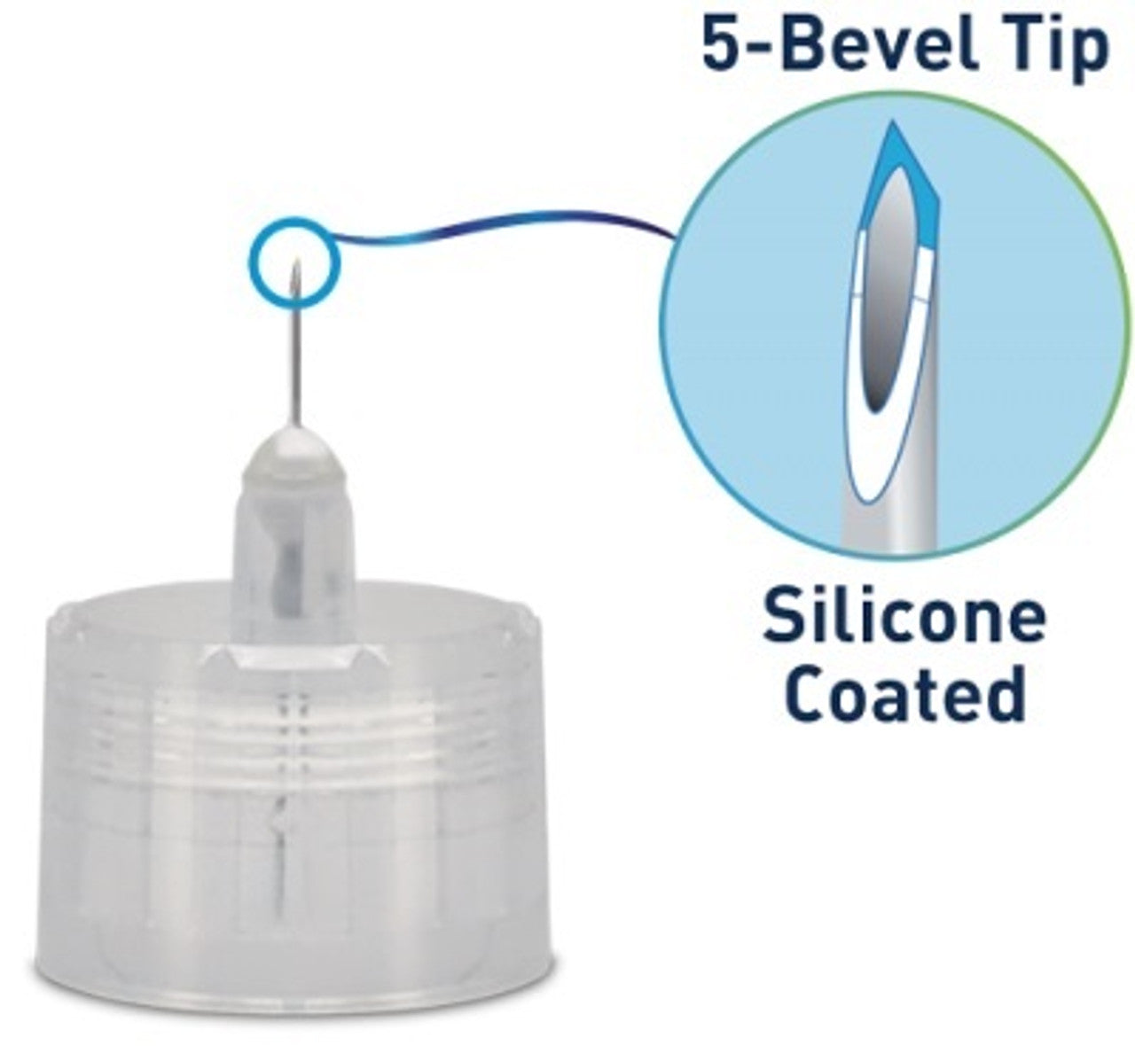 TRUEplus® Sterile, 5 Bevel Pen Needles, 31g, 5mm (3/16 inch) (S8490)