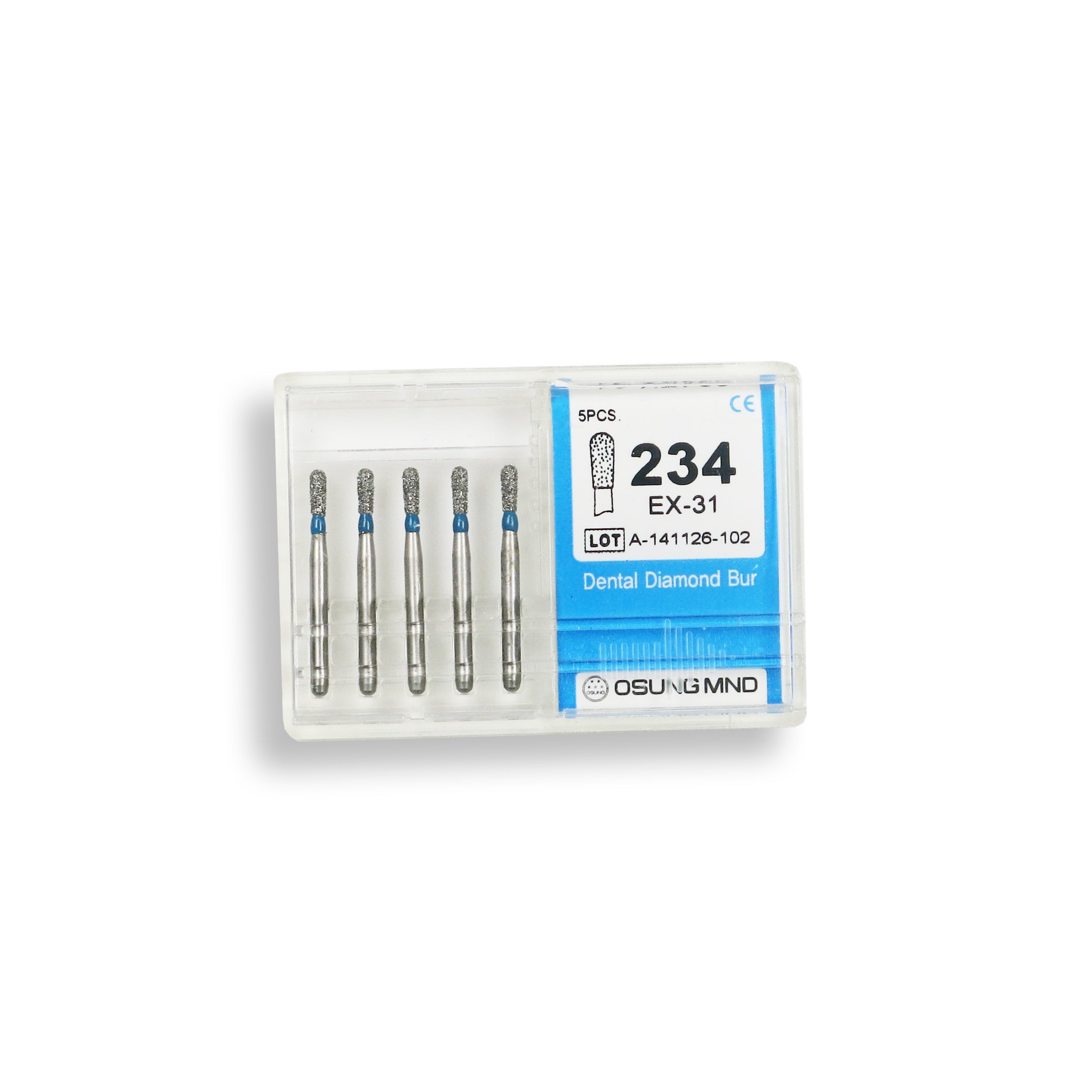 Pear 1.4 mm Dia. Medium Grit Diamond Bur 5 per pack. 237.14M1