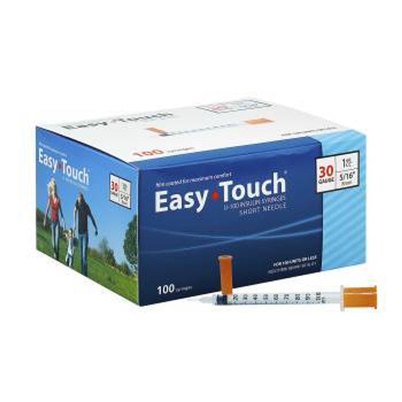 EasyTouch® U-100 Insulin Syringes, 1cc, 30G x 5/16"
