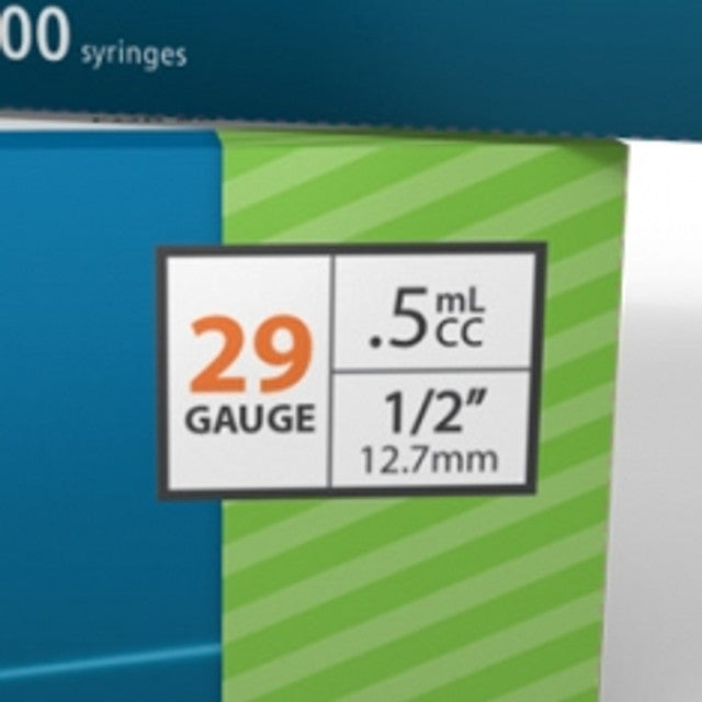 EasyTouch® U-100 Insulin Syringes, 1cc, 29G x ½"